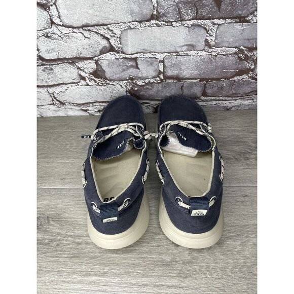 Reef Swellsole Pier Shoes Navy Blue Canvas Fabric Boat Shoes Men Sz 11M US/44EU - Picture 5 of 16